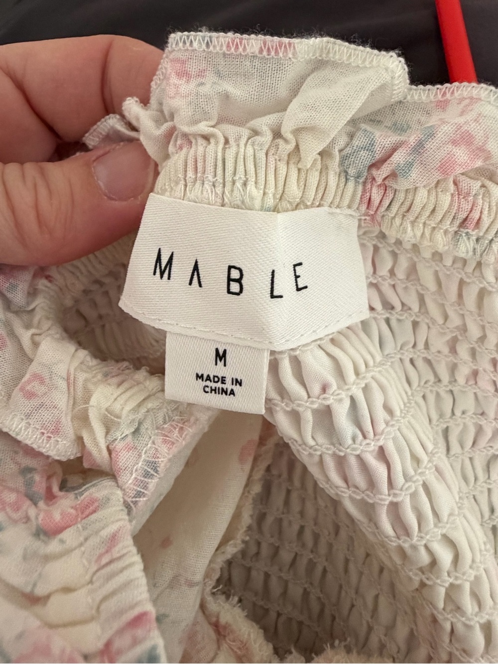 Mable Smocked Maxi Dress in Light Pink and Cream Size M - Picture 3 of 3